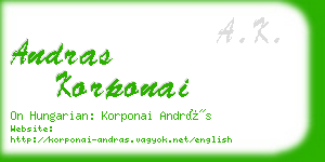 andras korponai business card
